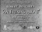 An Evening Alone