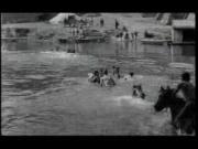 Dragoons traversant la Saône à la nage